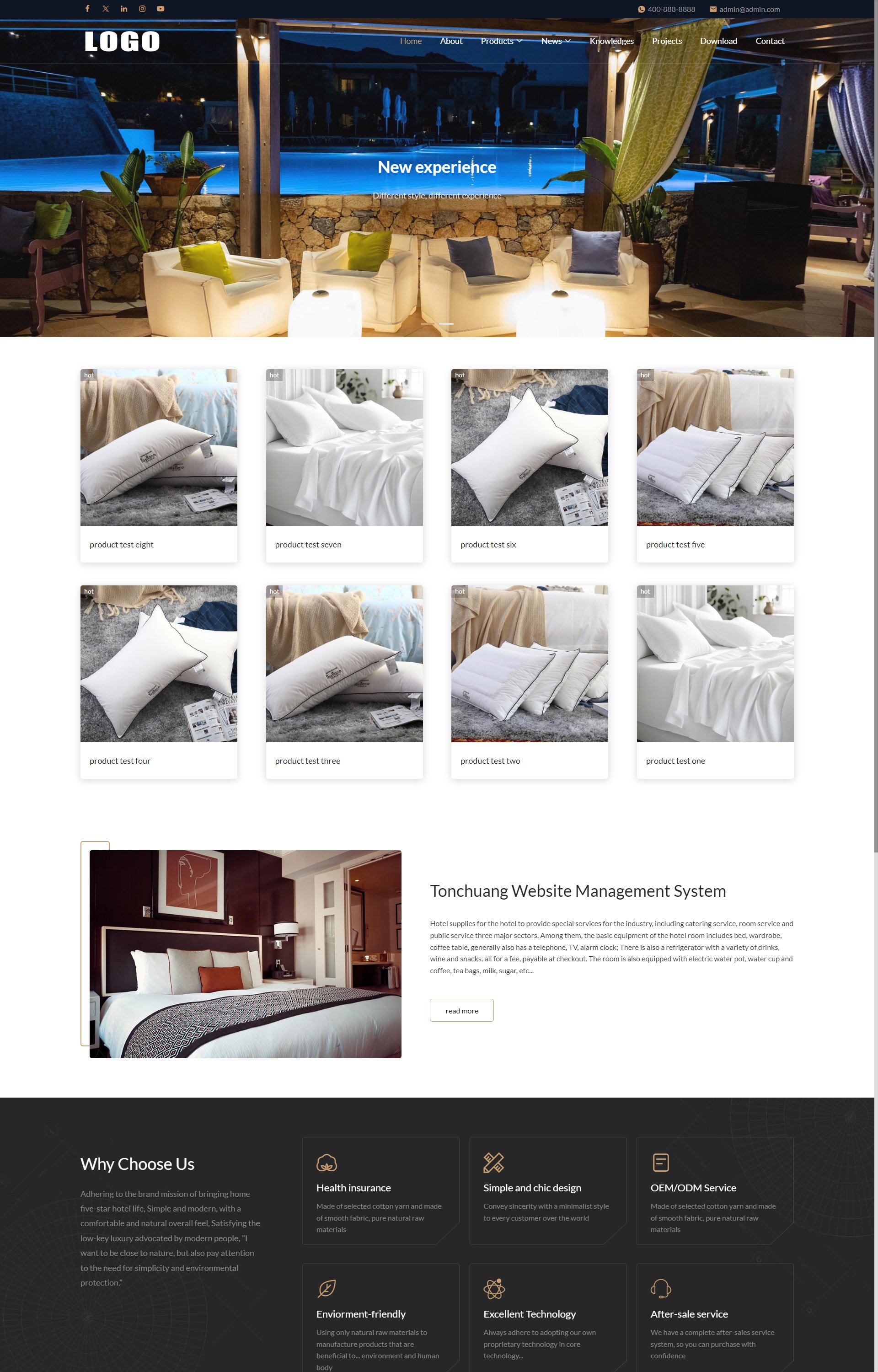 (自适应手机端)酒店床上用品英文外贸 - 带功能和三级栏目