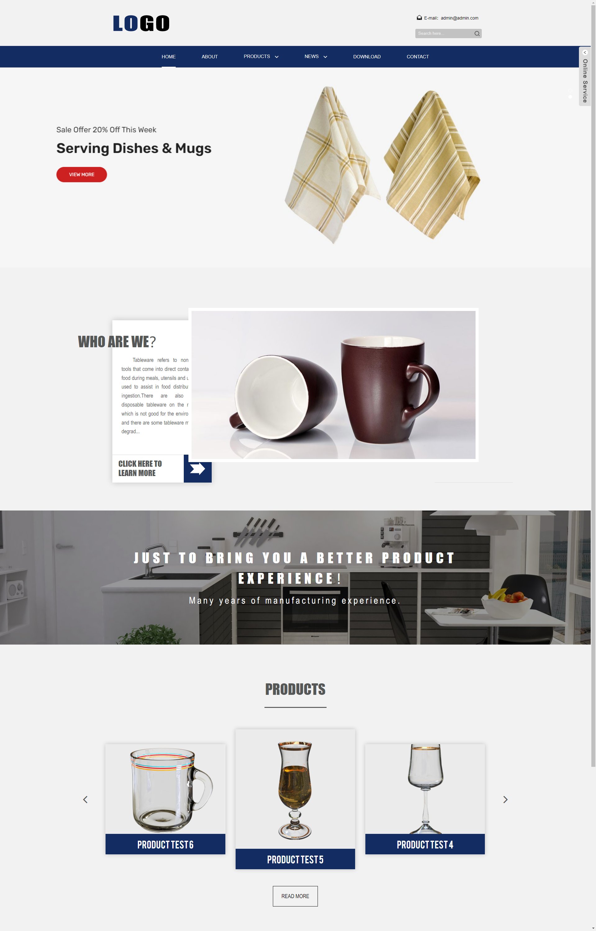 (自适应手机端)餐具生活用品外贸 - 带功能